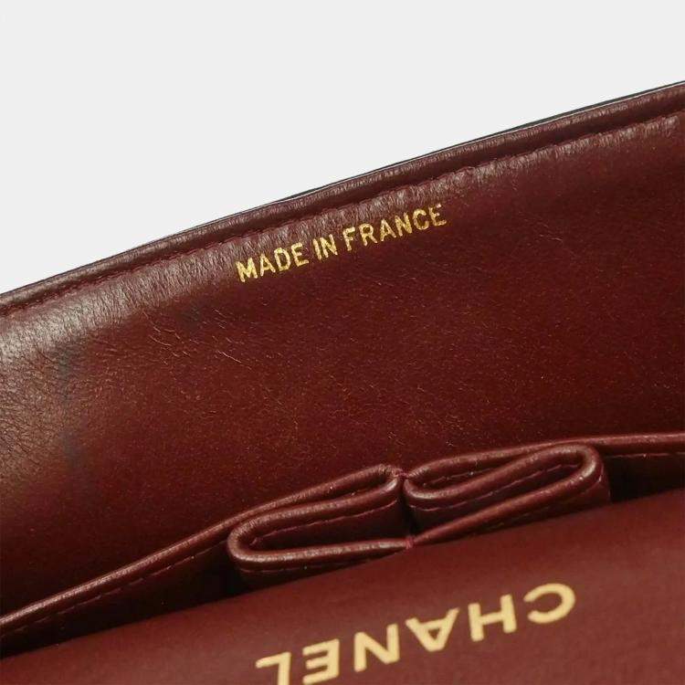 Pre Owned Chanel Classic Double Flap Medium Black Lambskin Leather Shoulder Bag