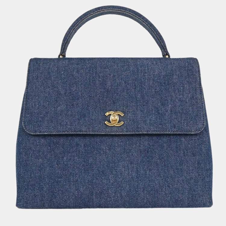 مملوكة مسبقًا Chanel Blue Denim Top Handle Bag