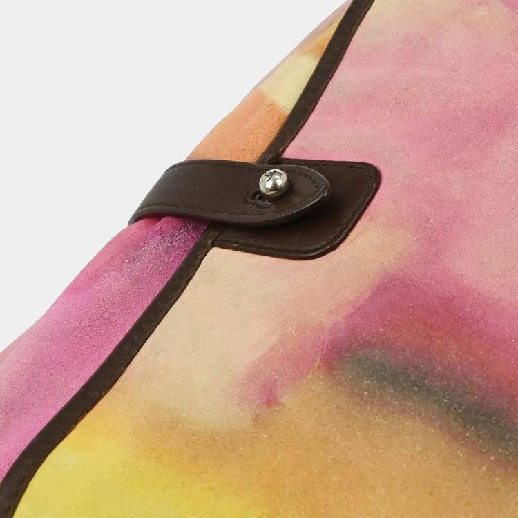 Pre Owned Chanel Flap Yellow Suede Shoulder Bag