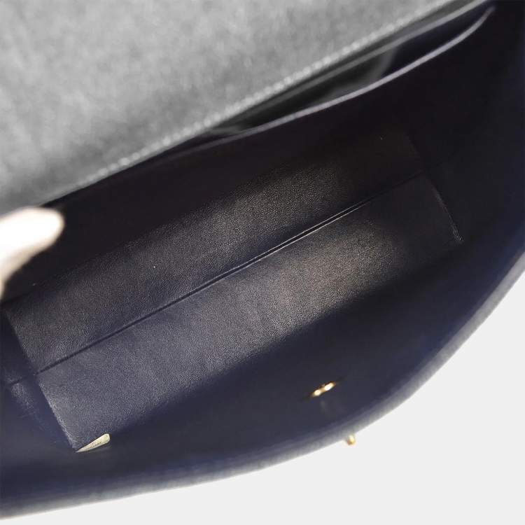 Pre Owned Chanel Blue Denim Top Handle Bag