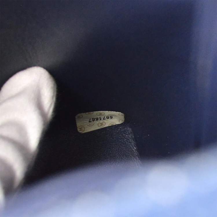 Pre Owned Chanel Blue Denim Top Handle Bag