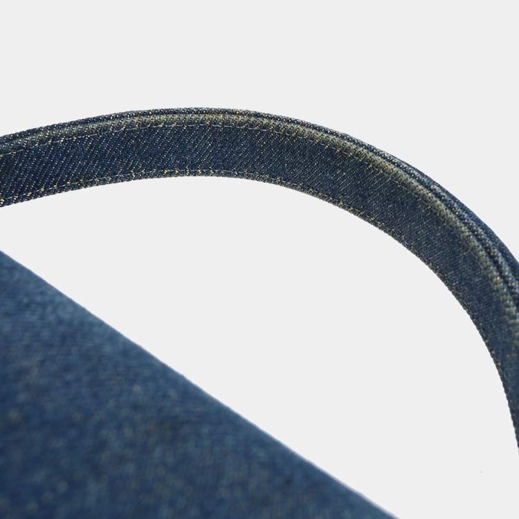 Pre Owned Chanel Blue Denim Top Handle Bag