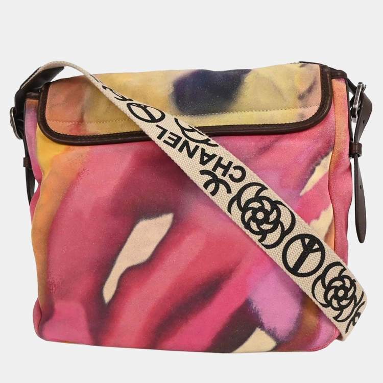 Pre Owned Chanel Flap Yellow Suede Shoulder Bag