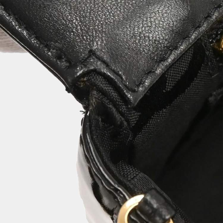 مملوكة مسبقًا Chanel Choco Bar Single Flap Black Patent Leather Shoulder Bag