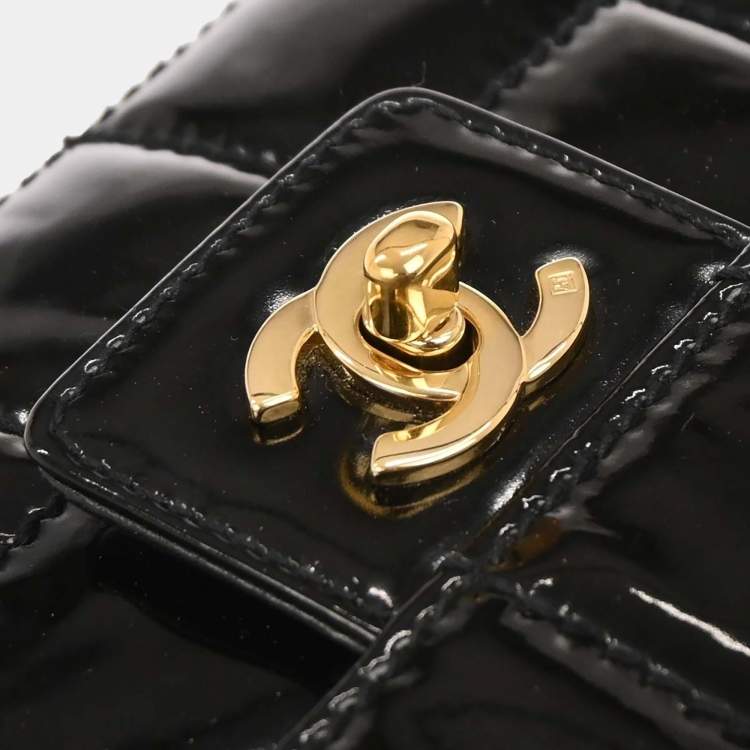 مملوكة مسبقًا Chanel Choco Bar Single Flap Black Patent Leather Shoulder Bag