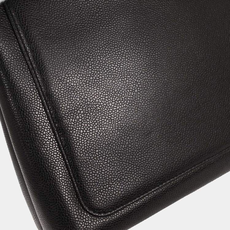 Pre Owned Chanel Black Calfskin Leather Top Handle Bag