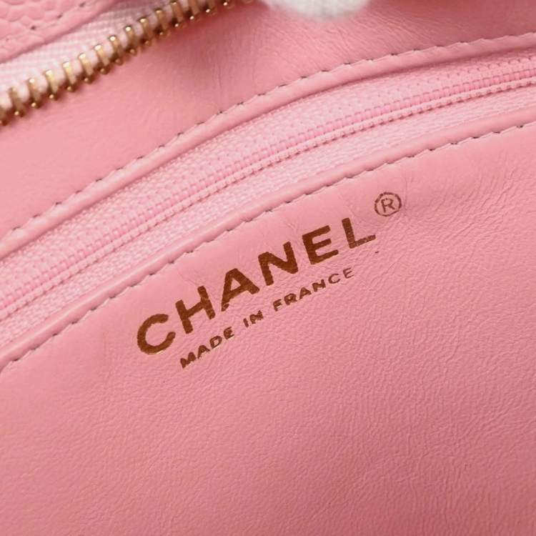 Pre Owned Chanel Pink Calfskin Medallion Tote Handbag