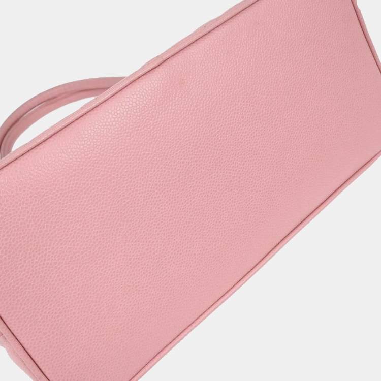 Pre Owned Chanel Pink Calfskin Medallion Tote Handbag