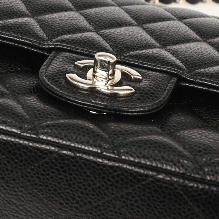 مملوكة مسبقًا Chanel Classic Double Flap Medium Black Calfskin Leather Shoulder Bag