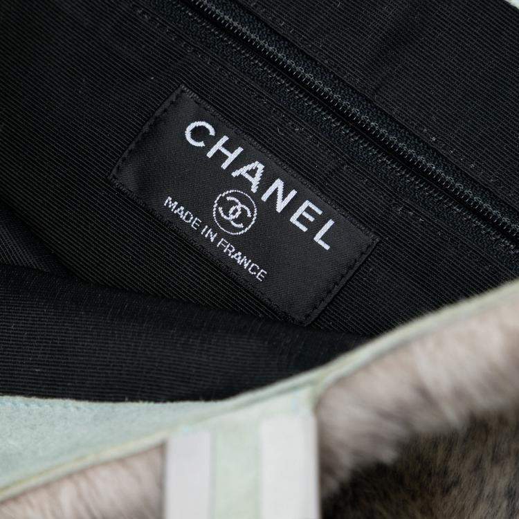 Pre Owned Chanel Grey CC Lapin Fur Tote