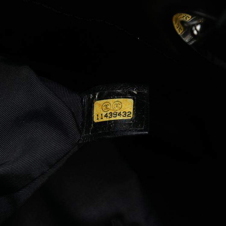 Pre Owned Chanel Black Large Quilted Coated Canvas Paris Biarritz Tote