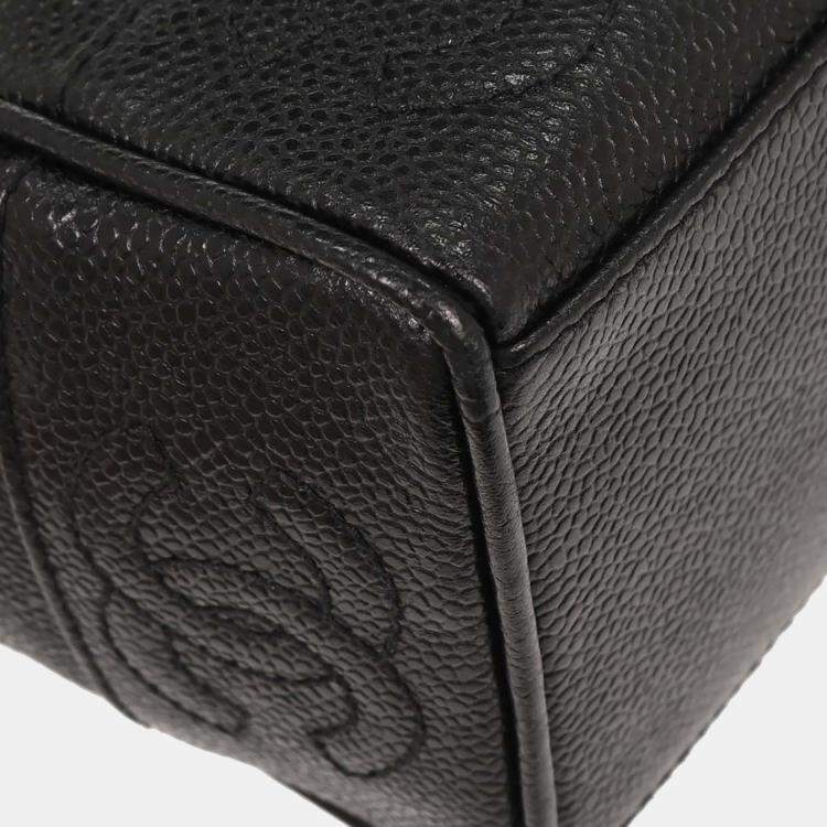 Pre Owned Chanel Black Calfskin Triple Cc Shoulder Tote Bag