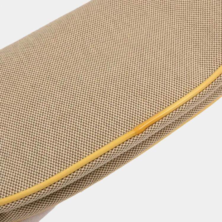 Pre Owned Chanel Camellia No.5 CC Yellow Canvas Shoulder Bag