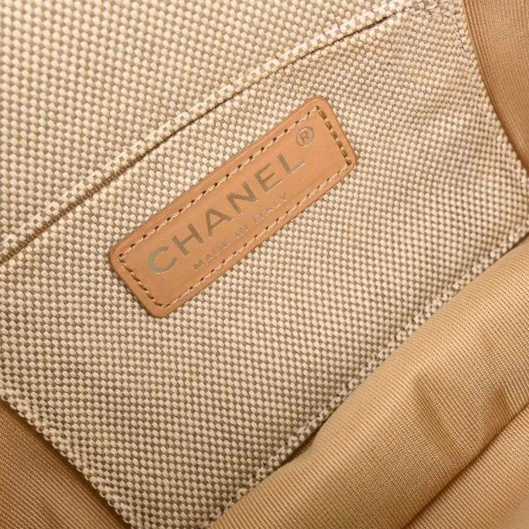 Pre Owned Chanel Camellia No.5 CC Yellow Canvas Shoulder Bag
