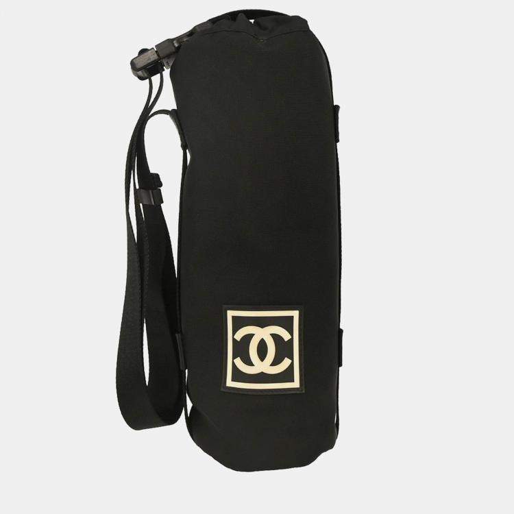 Pre Owned Chanel Sport Line Bottle Holder Black Nylon Shoulder Bag