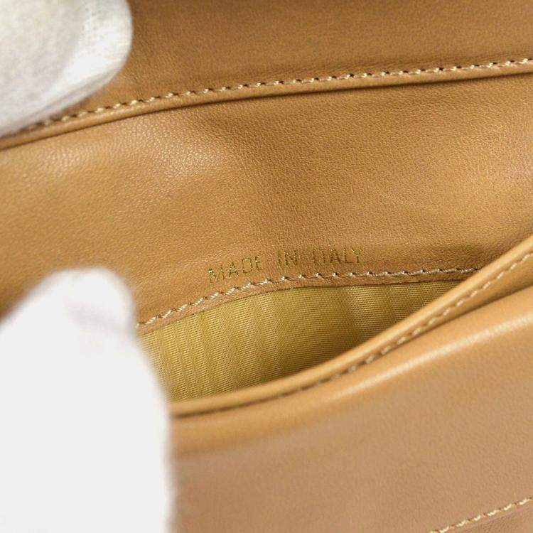 Pre Owned Chanel Trifold Beige Calfskin Wallet