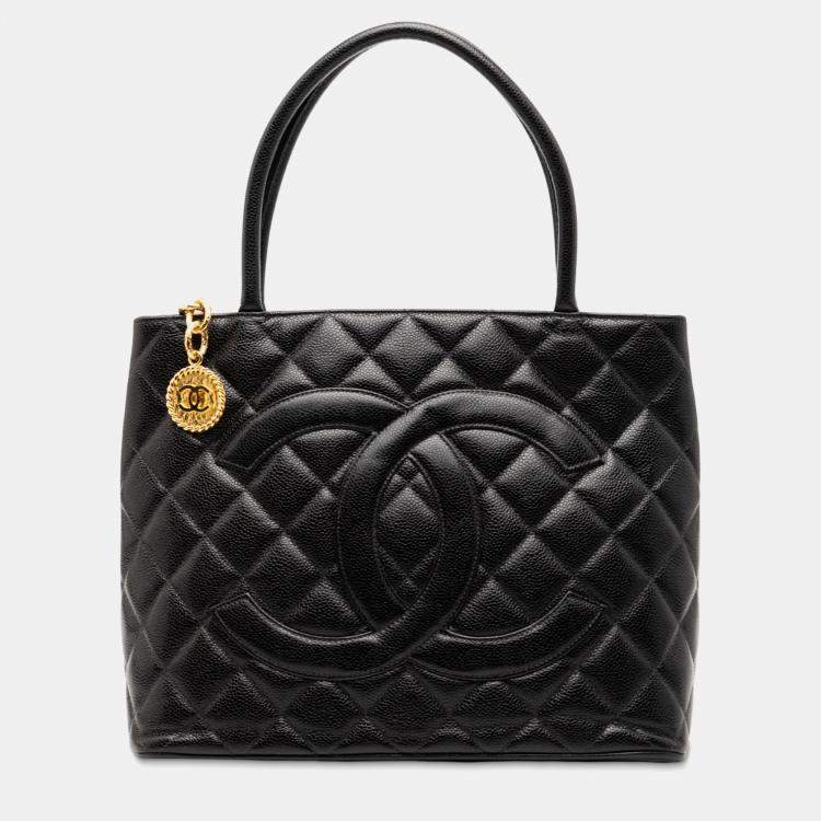 Pre Owned Chanel Black Caviar Medallion Tote