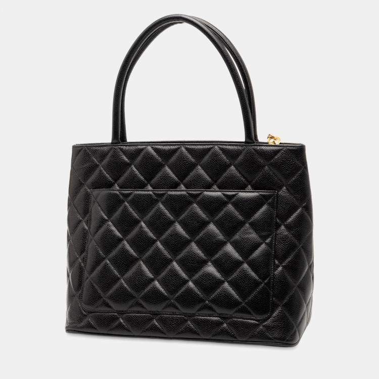 Pre Owned Chanel Black Caviar Medallion Tote