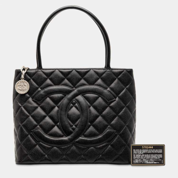 Pre Owned Chanel Black Caviar Medallion Tote