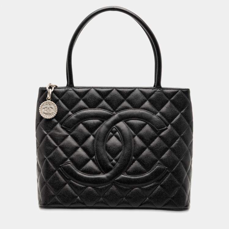 Pre Owned Chanel Black Caviar Medallion Tote