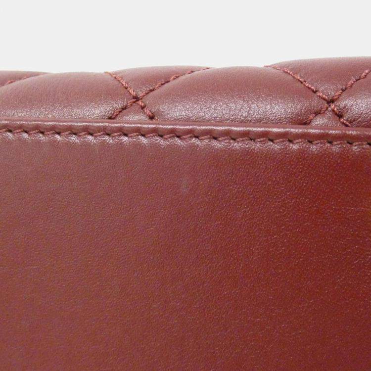 Pre Owned Chanel Bordeaux Leather Handbag