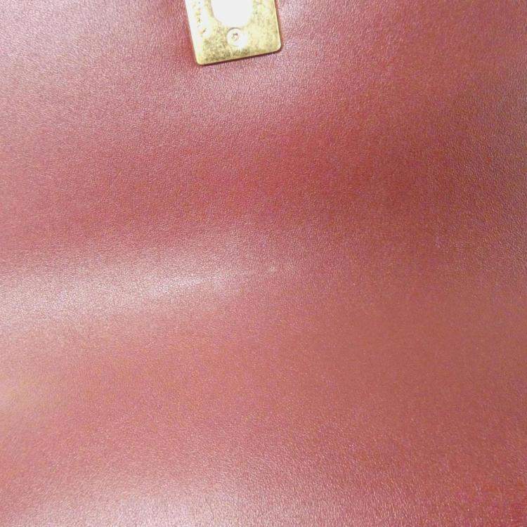 Pre Owned Chanel Bordeaux Leather Handbag