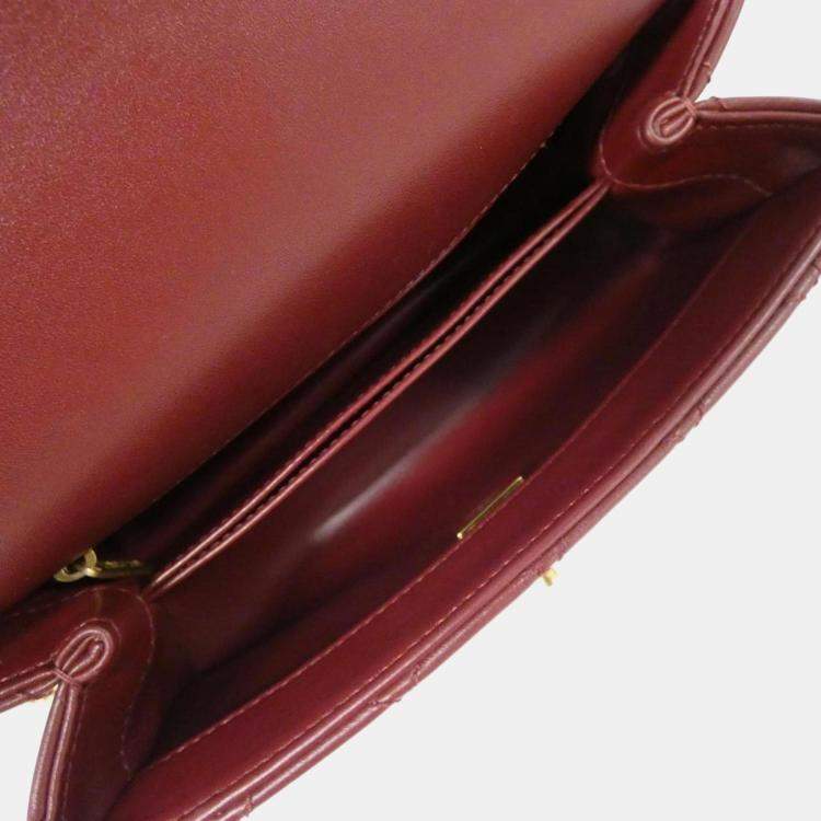 Pre Owned Chanel Bordeaux Leather Handbag