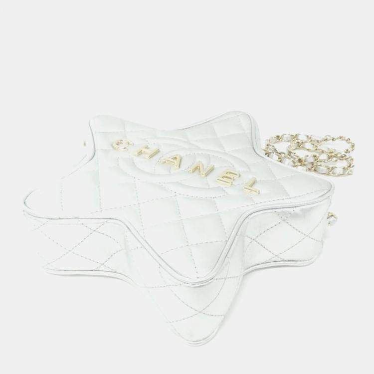 Pre Owned Chanel Silver Leather Shoulder Bag