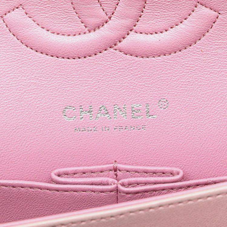 Pre Owned Chanel Double Flap Multicolor Tweed Leather Shoulder Bag