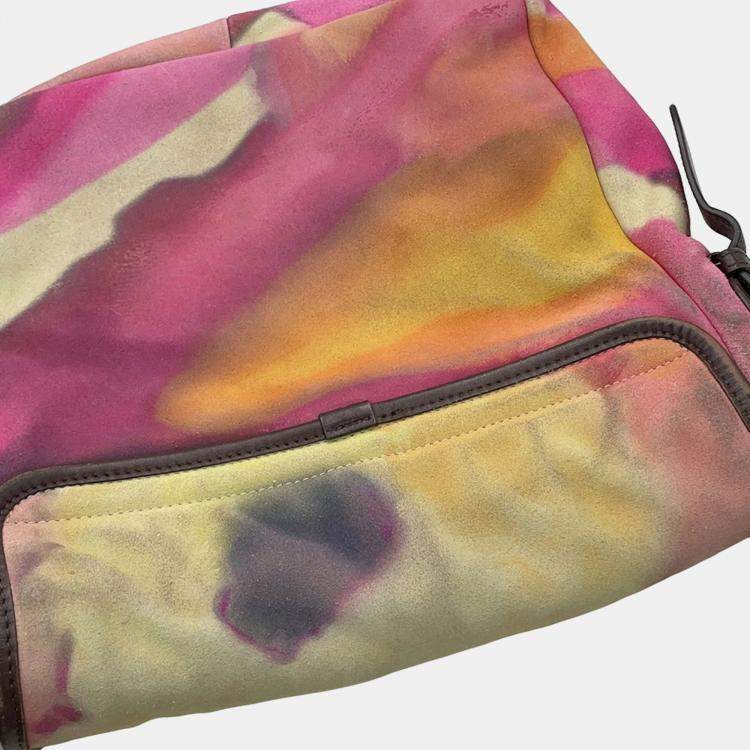 Pre Owned Chanel Coco Mark Embroidered Suede Shoulder Bag