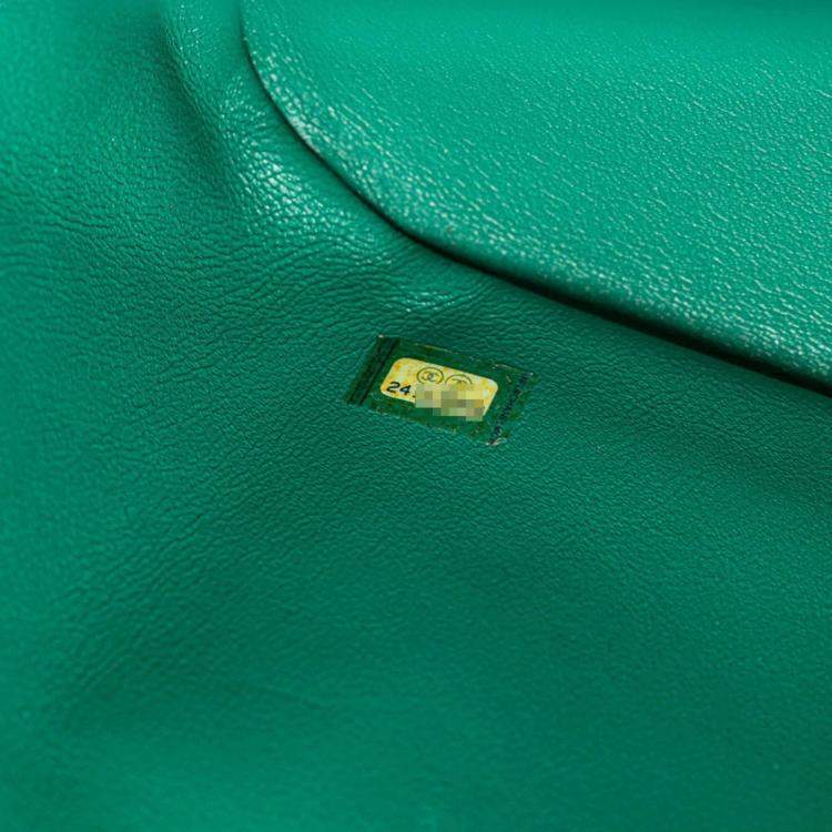 Pre Owned Chanel Matelasse Coco Mark Backpack In Green Caviar Leather