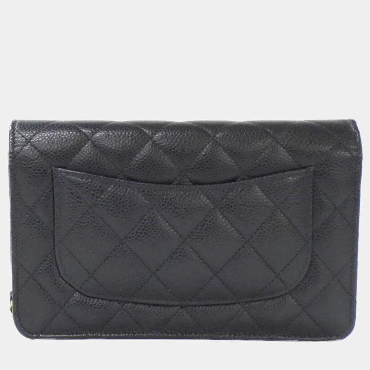 Pre Owned Chanel Timeless Classic Caviar Leather Wallet on Chain