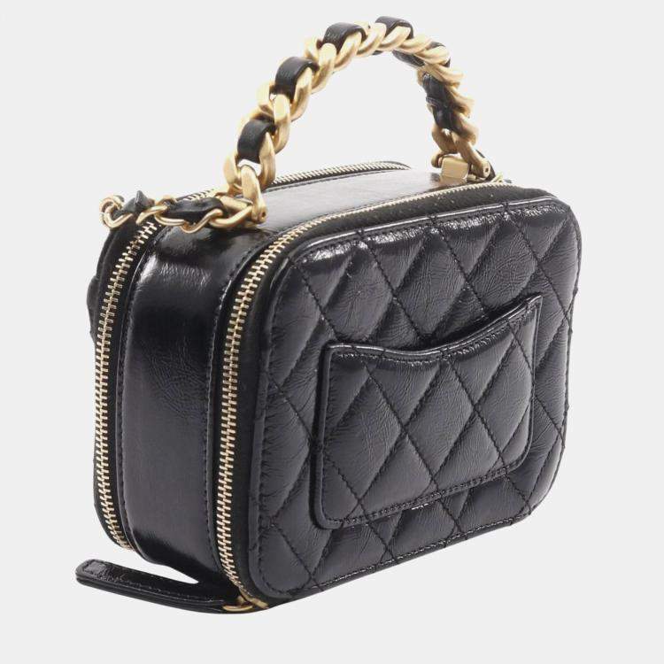 Pre Owned Chanel Matelasse Shoulder Bag Leather Black