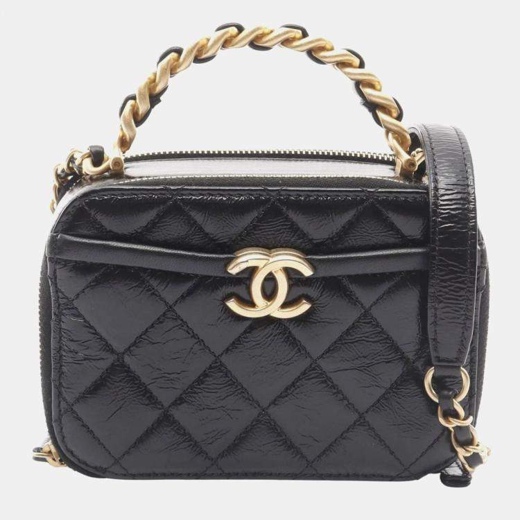 Pre Owned Chanel Matelasse Shoulder Bag Leather Black