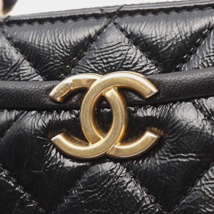 Pre Owned Chanel Matelasse Shoulder Bag Leather Black