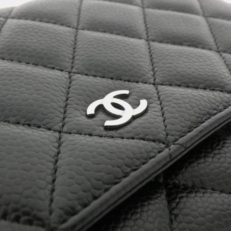 Pre Owned Chanel Timeless Classic Caviar Leather Wallet on Chain