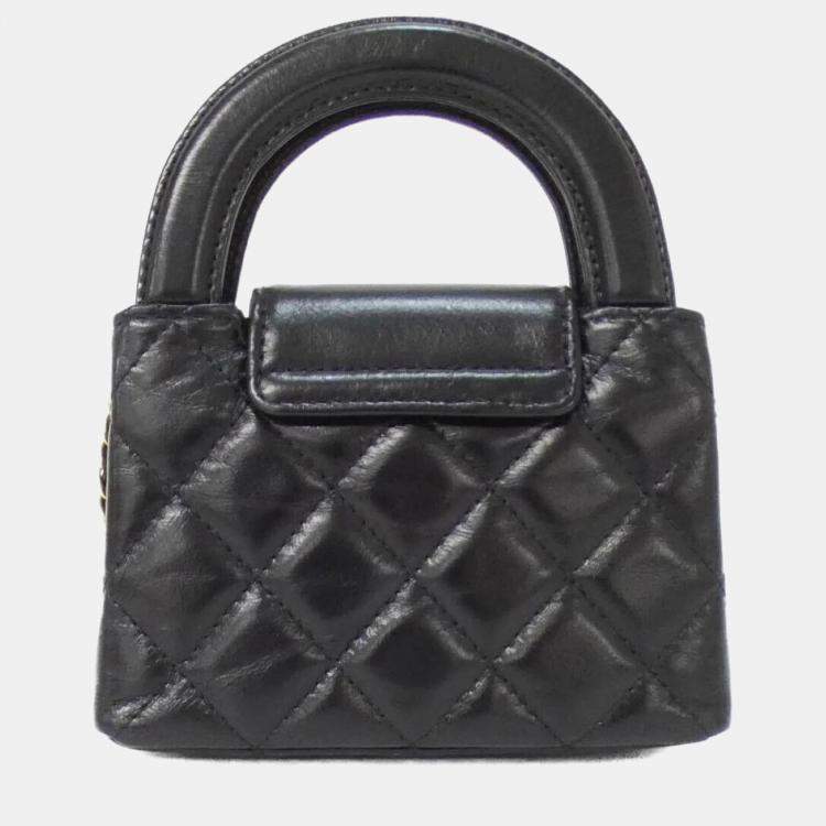 Pre Owned Chanel Black Calf Chain Clutch 