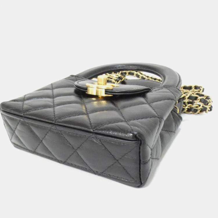 Pre Owned Chanel Black Calf Chain Clutch 