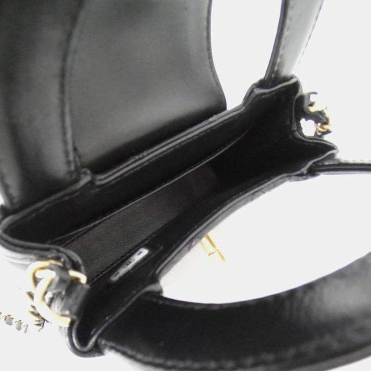 Pre Owned Chanel Black Calf Chain Clutch 