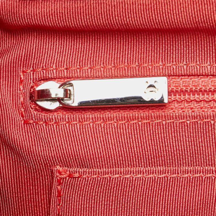 Pre Owned Chanel Matelasse Coco Mark Chain Backpack Red Lambskin