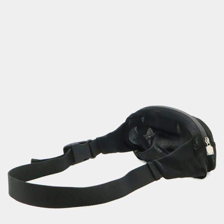 Pre Owned Chanel Mesh Black Nylon Fanny Pack Bag