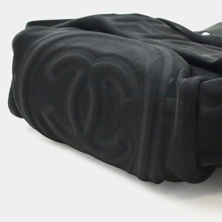 Pre Owned Chanel Mesh Black Nylon Fanny Pack Bag
