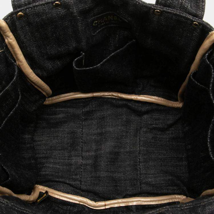 مملوكة مسبقًا Chanel Sparkling Denim Coco Mark Handbag Indigo Blue