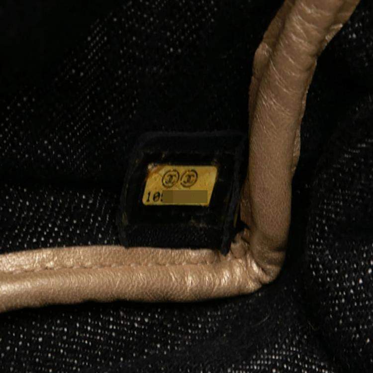 مملوكة مسبقًا Chanel Sparkling Denim Coco Mark Handbag Indigo Blue