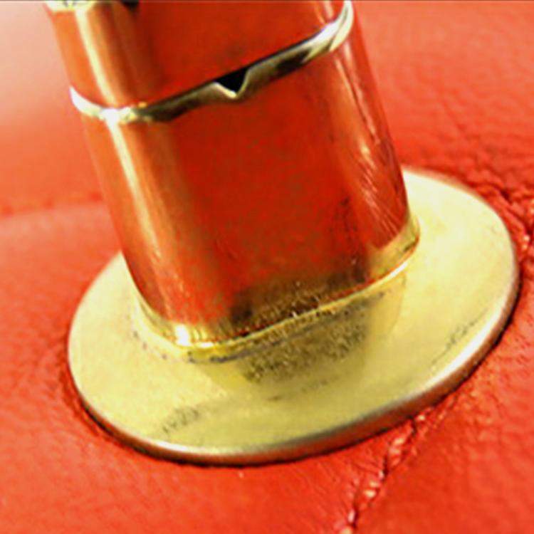 Pre Owned Chanel Orange Medium Lambskin 19 Flap