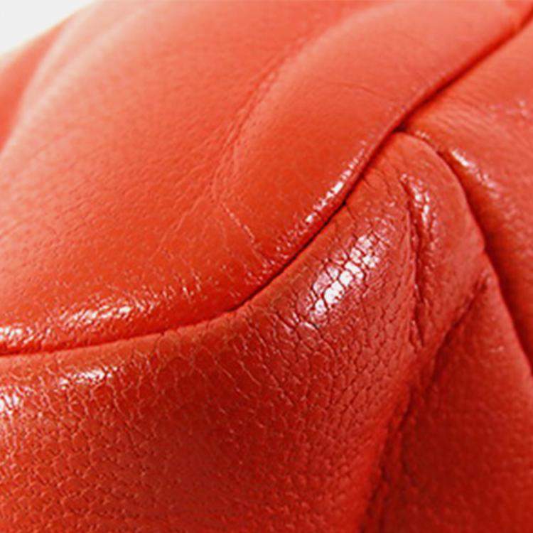 Pre Owned Chanel Orange Medium Lambskin 19 Flap