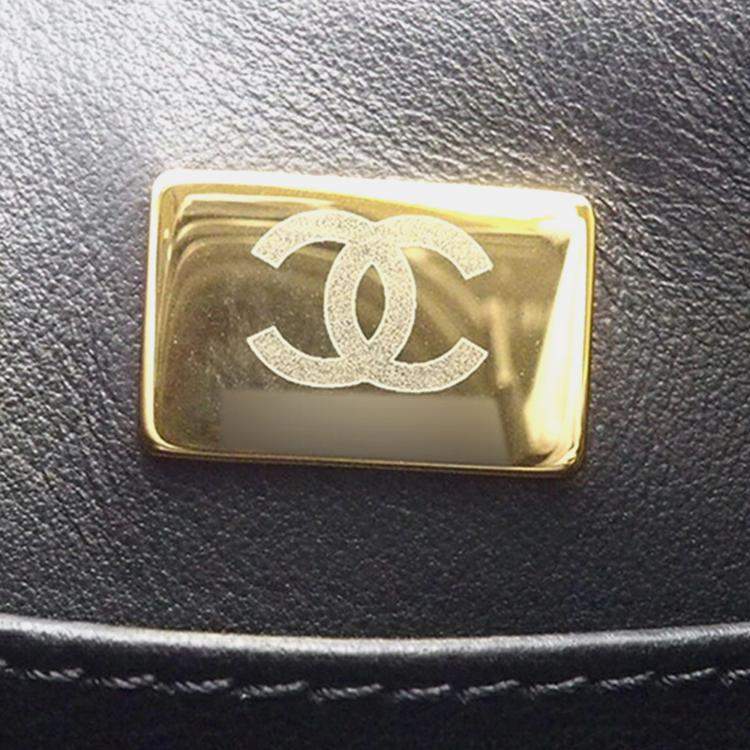 Pre Owned Chanel Black White Mini Square Quilted Tweed Houndstooth Straight Single Flap