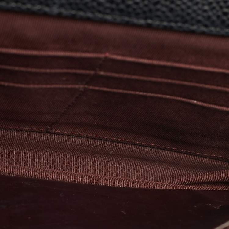 Pre Owned Chanel CC Black Caviar Quilted Leather Wallet On Chain