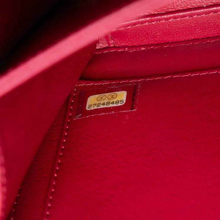 Pre Owned Chanel White Small Caviar Striped CC Filigree Vanity Case