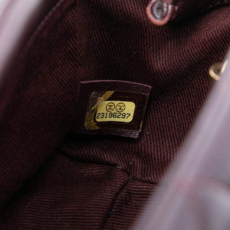 Pre Owned Chanel Red Mini Quilted Sheepskin Trapezio Flap